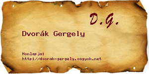 Dvorák Gergely névjegykártya