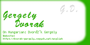 gergely dvorak business card